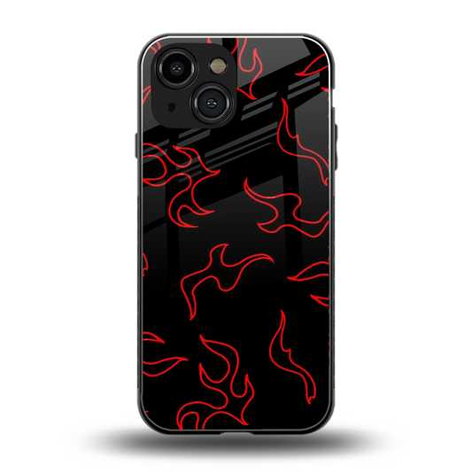 Lil Flames Red back phone cover | glass case for iphone 13 mini