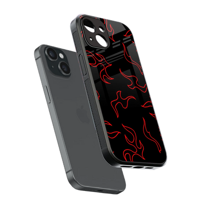 Lil Flames Red sleek iphone 13 cover with tempered glass back and TPU edges