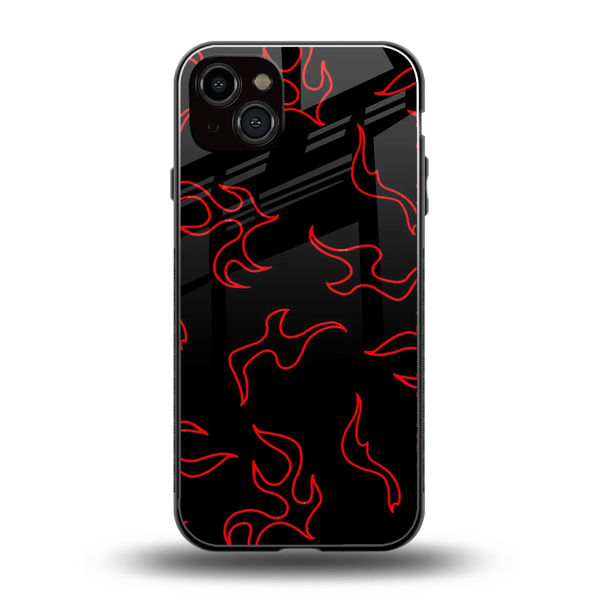 Lil Flames Red back phone cover | glass case for iphone 14 plus