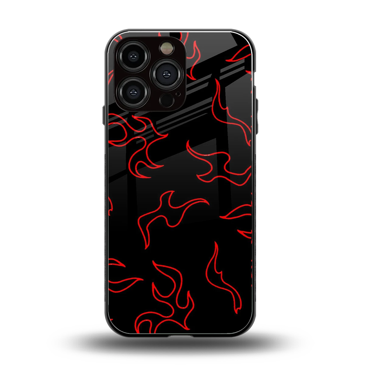 Lil Flames Red back phone cover | glass case for iphone 15 pro max