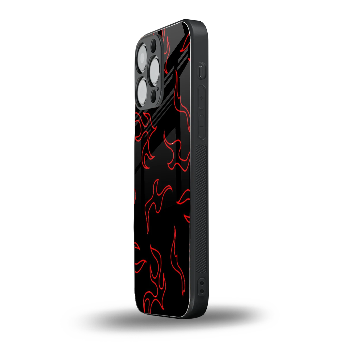 Lil Flames Red iphone 15 pro max mobile cover | shockproof glass phone case