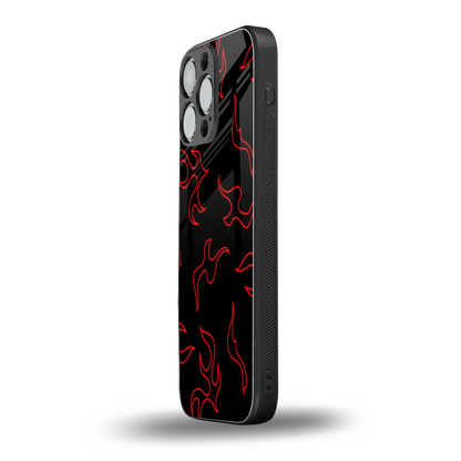 Lil Flames Red iphone 15 pro max mobile cover | shockproof glass phone case