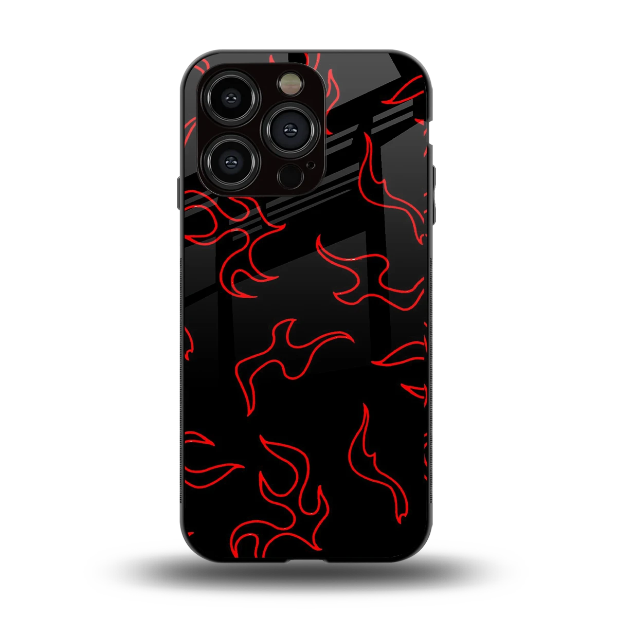 Lil Flames Red back phone cover | glass case for iphone 15 pro