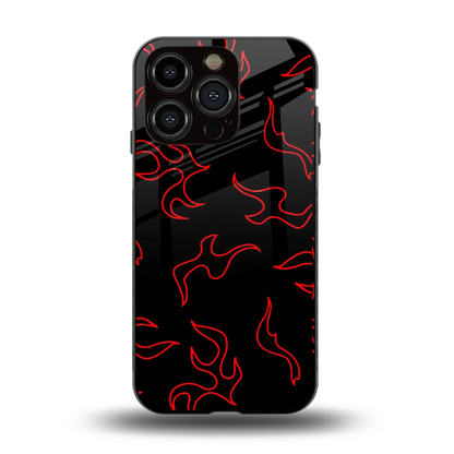 Lil Flames Red back phone cover | glass case for iphone 15 pro