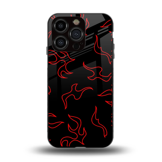 Lil Flames Red back phone cover | glass case for iphone 15 pro