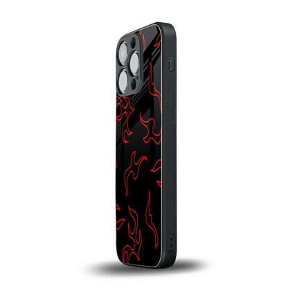 Lil Flames Red iphone 15 pro mobile cover | shockproof glass phone case