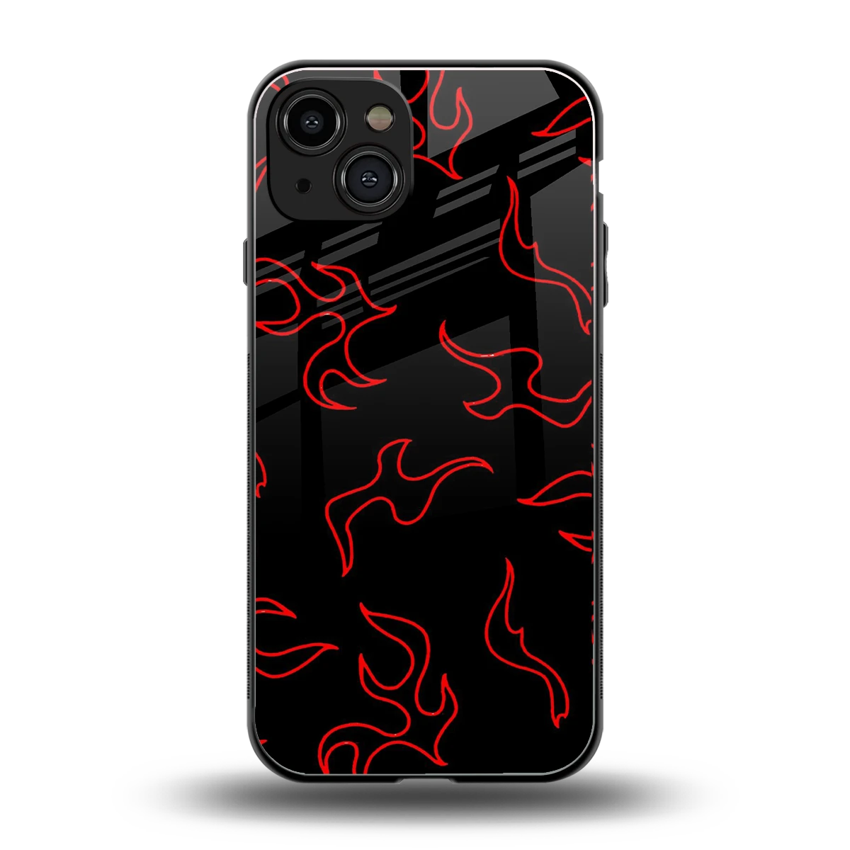 Lil Flames Red back phone cover | glass case for iphone 15