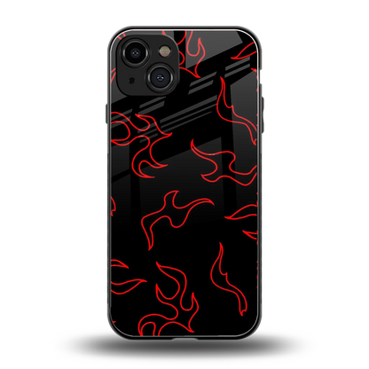 Lil Flames Red back phone cover | glass case for iphone 15