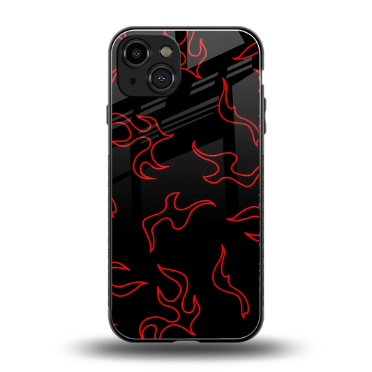 Lil Flames Red back phone cover | glass case for iphone 15