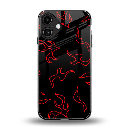 Lil Flames Red back phone cover | glass case for iphone 16 plus