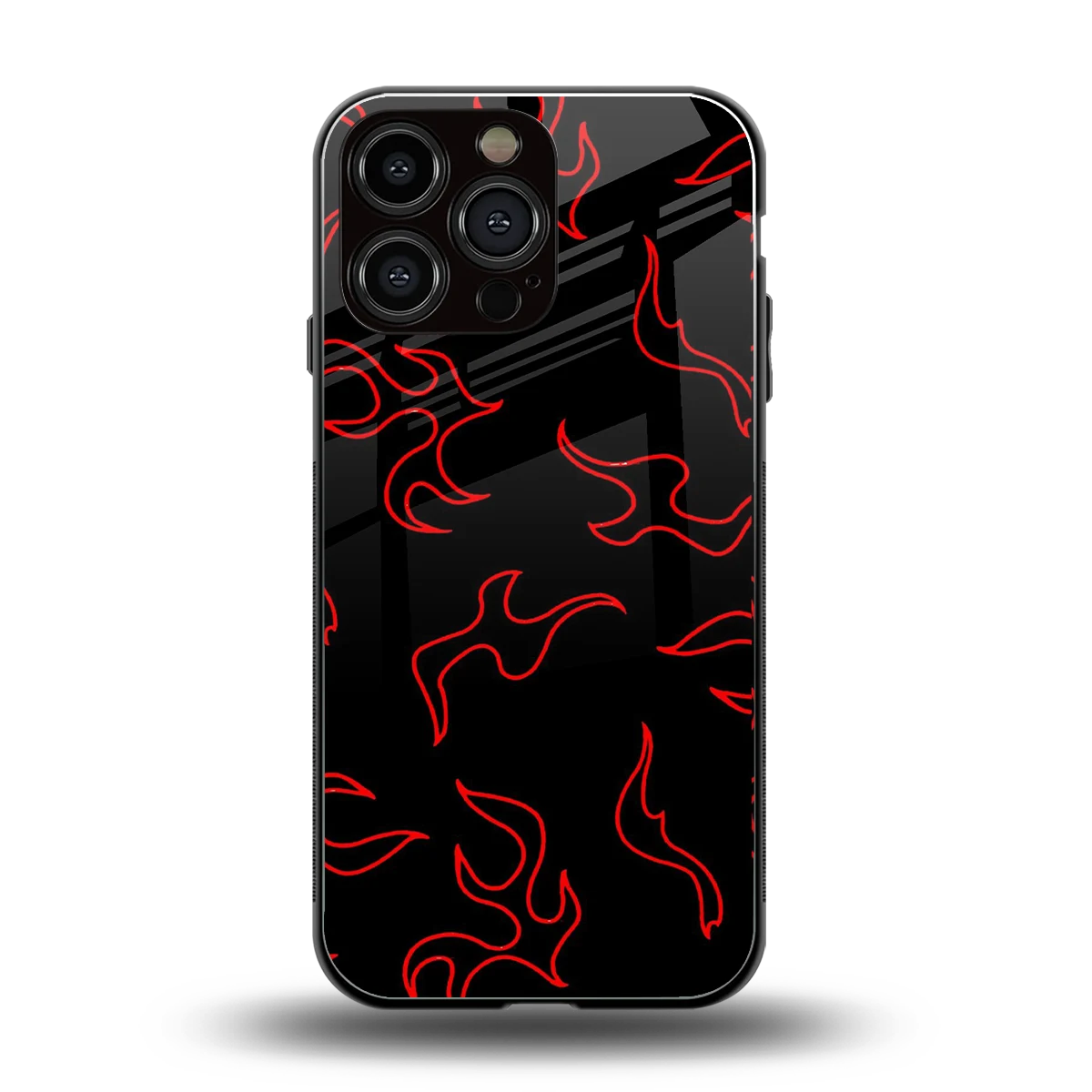 Lil Flames Red back phone cover | glass case for iphone 16 pro max