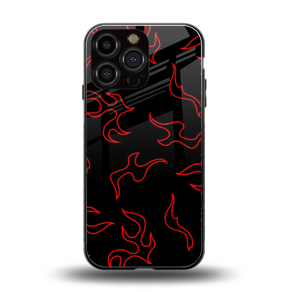Lil Flames Red back phone cover | glass case for iphone 16 pro max