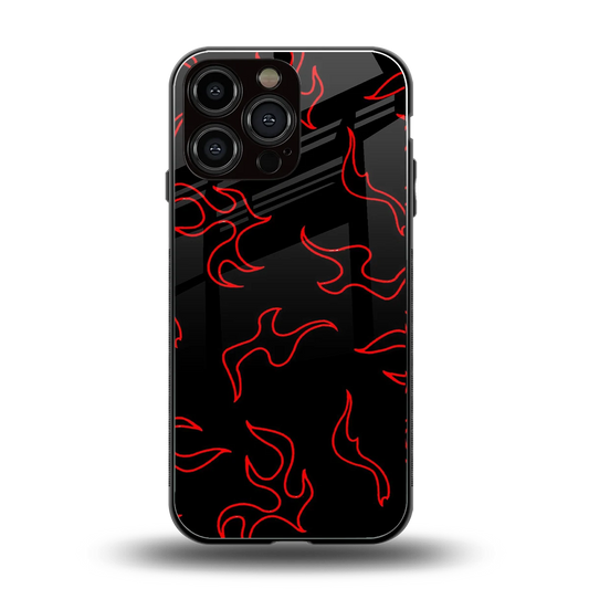 Lil Flames Red back phone cover | glass case for iphone 16 pro max