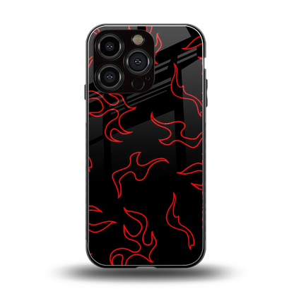 Lil Flames Red back phone cover | glass case for iphone 16 pro