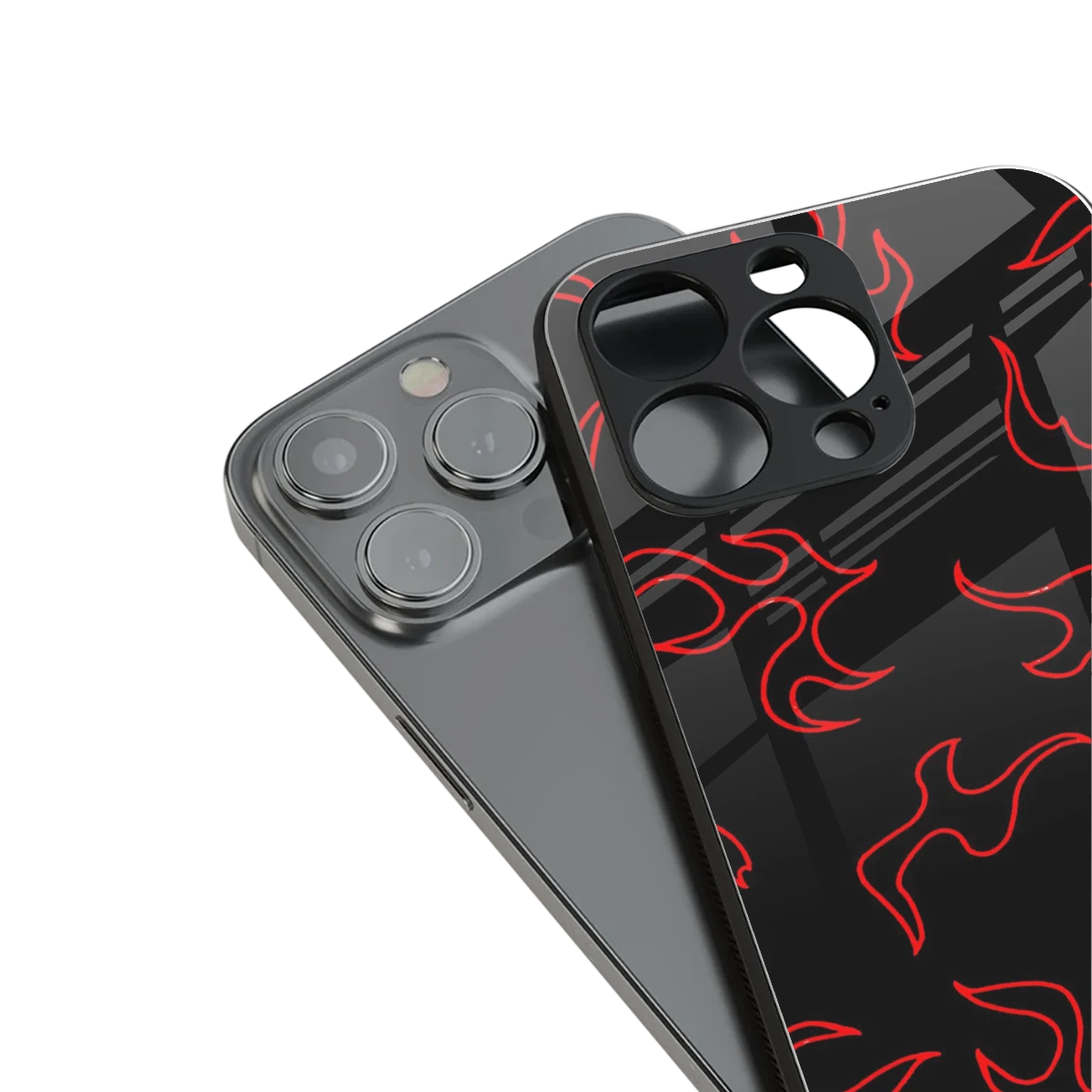 Lil Flames Red stylish phone case for iphone 15 pro max | glossy glass and slim fit