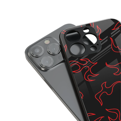 Lil Flames Red stylish phone case for iphone 15 pro max | glossy glass and slim fit