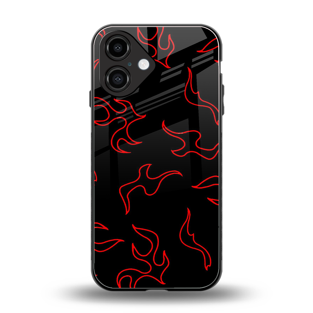 Lil Flames Red Phone Case for Iphone 16 | Glass Case
