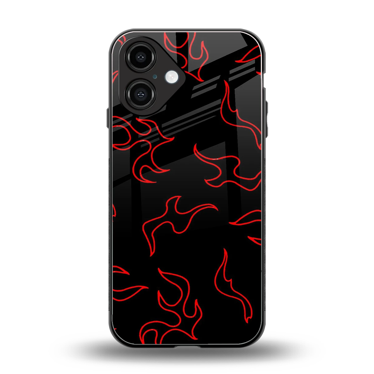 Lil Flames Red back phone cover | glass case for iphone 16