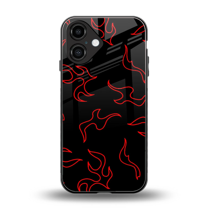 Lil Flames Red back phone cover | glass case for iphone 16