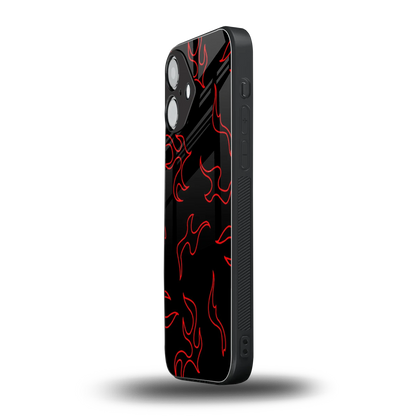 Lil Flames Red iPhone 16 mobile cover | shockproof glass phone case