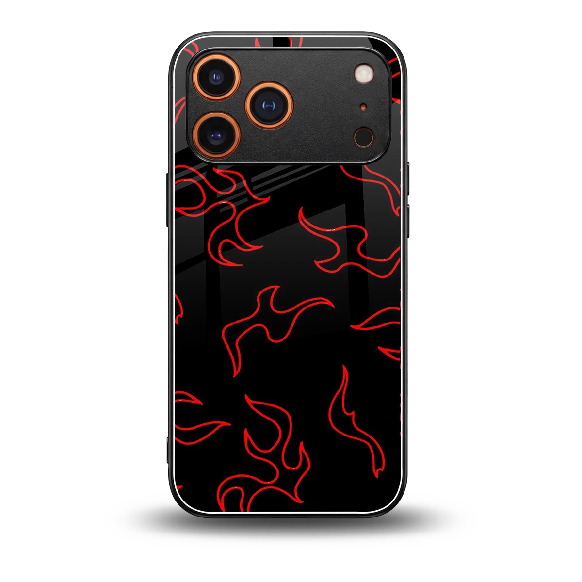 Lil Flames Red back phone cover | glass case for iphone 17 pro