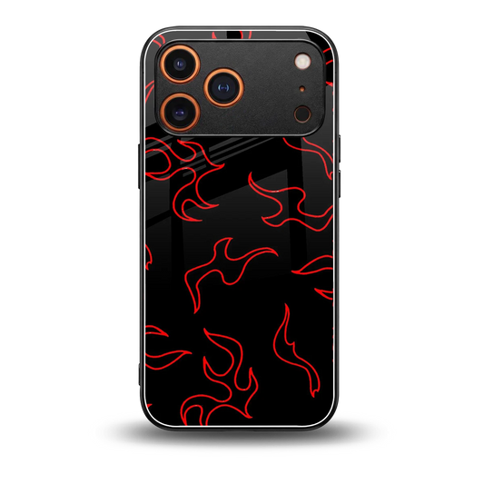 Lil Flames Red back phone cover | glass case for iphone 17 pro max