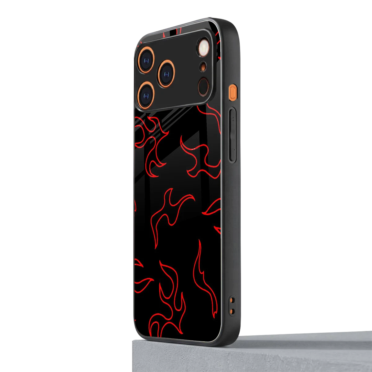 Lil Flames Red iphone 17 pro mobile cover | shockproof glass phone case