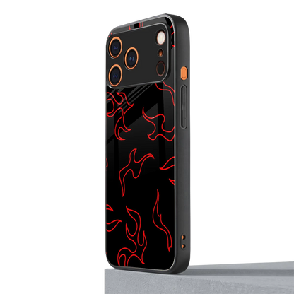 Lil Flames Red iphone 17 pro mobile cover | shockproof glass phone case