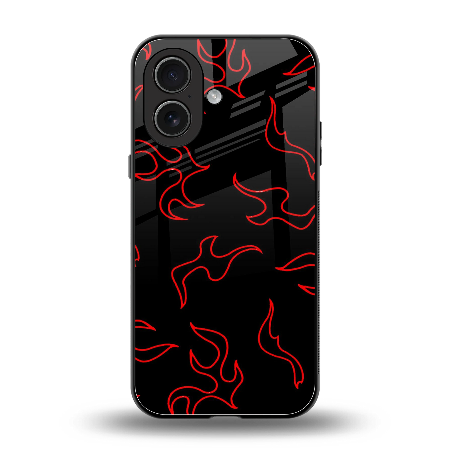 Lil Flames Red back phone cover | glass case for iphone 17