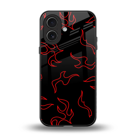 Lil Flames Red back phone cover | glass case for iphone 17