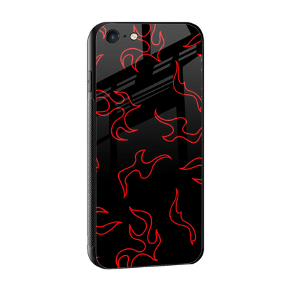 Lil Flames Red sleek iphone 6 cover with tempered glass back and TPU edges