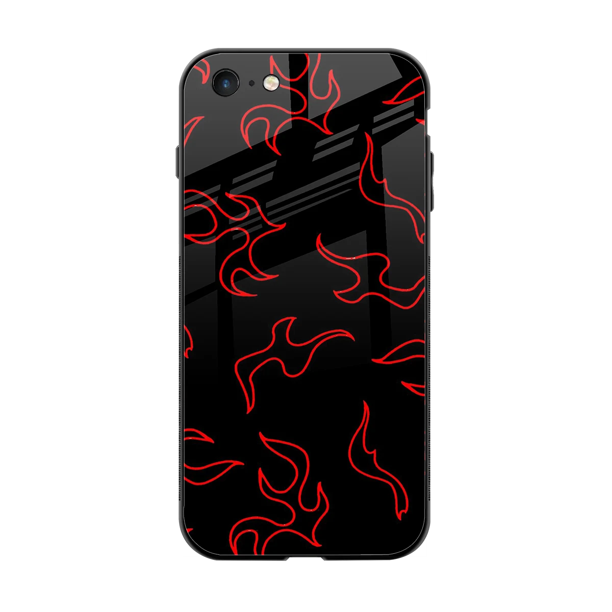 Lil Flames Red back phone cover | glass case for iphone 6