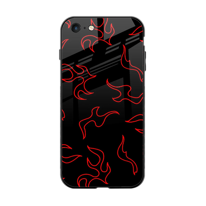 Lil Flames Red back phone cover | glass case for iphone 6