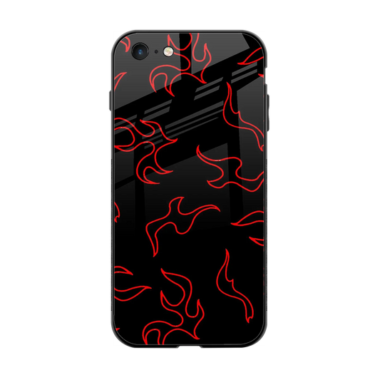Lil Flames Red back phone cover | glass case for iphone 6s plus