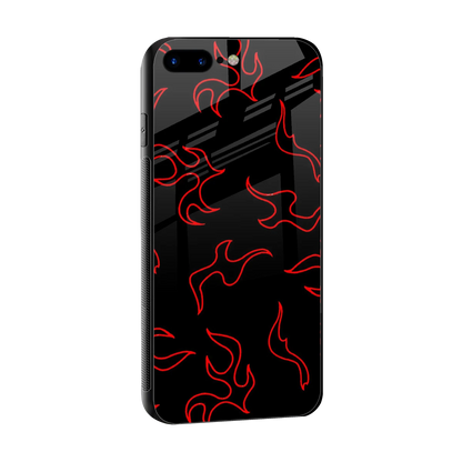 Lil Flames Red sleek iphone 8 plus cover with tempered glass back and TPU edges