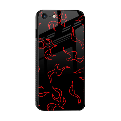 Lil Flames Red sleek iphone 7 cover with tempered glass back and TPU edges