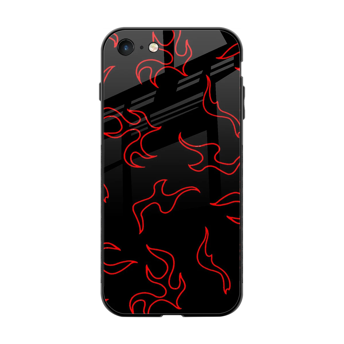 Lil Flames Red back phone cover | glass case for iphone 7