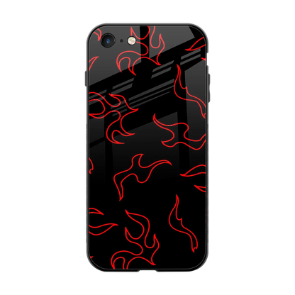 Lil Flames Red back phone cover | glass case for iphone 7