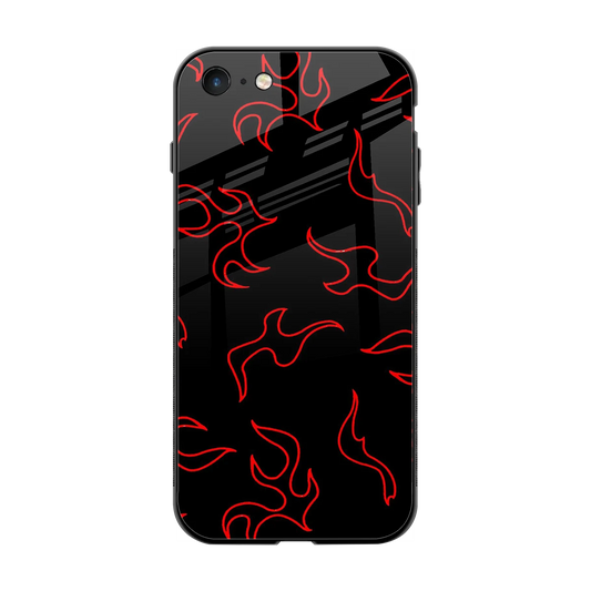 Lil Flames Red back phone cover | glass case for iphone 7