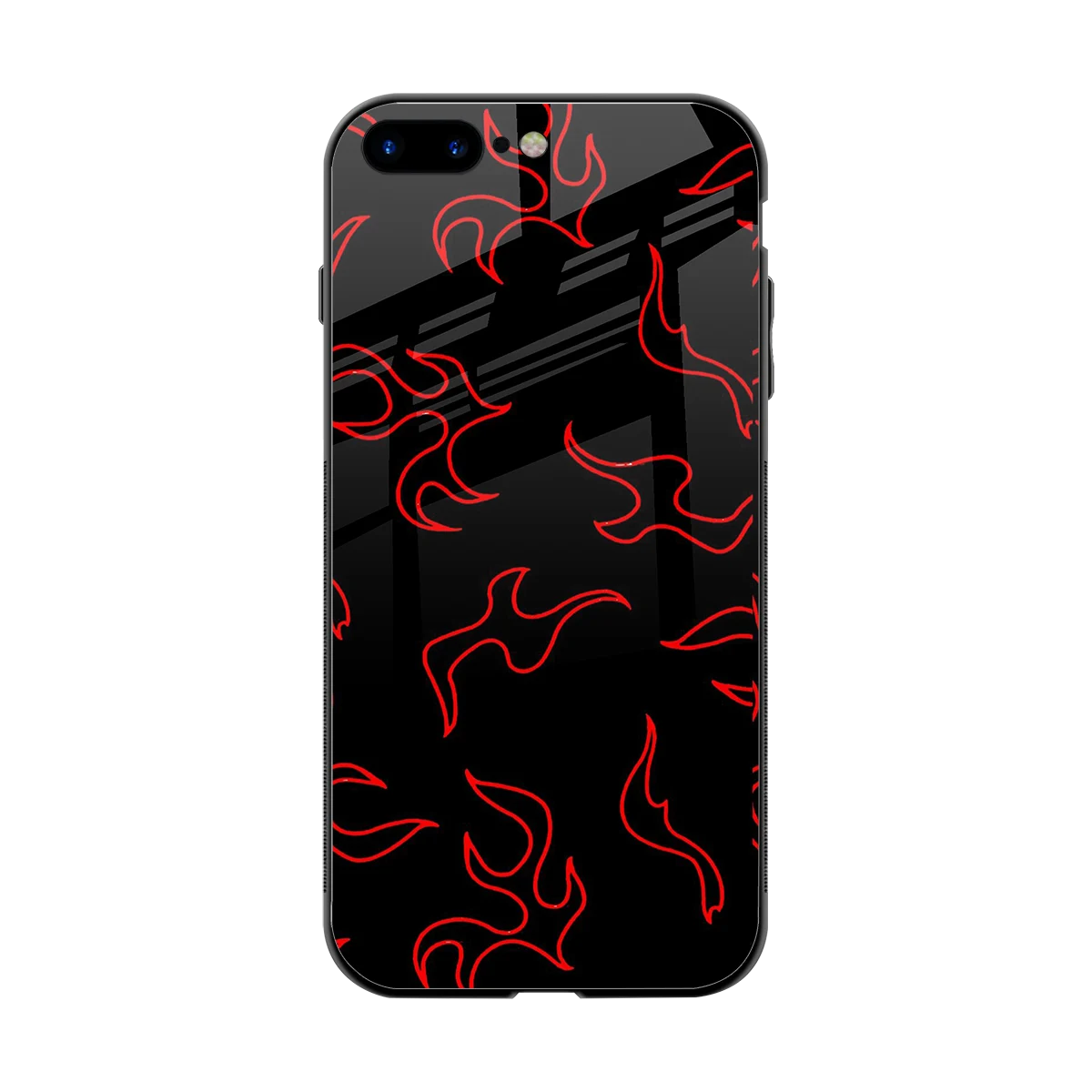Lil Flames Red back phone cover | glass case for iphone 8 plus