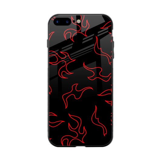 Lil Flames Red back phone cover | glass case for iphone 8 plus