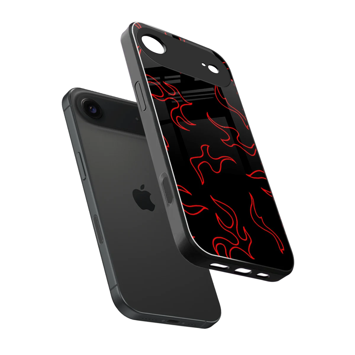 Lil Flames Red sleek iphone air cover with tempered glass back and TPU edges