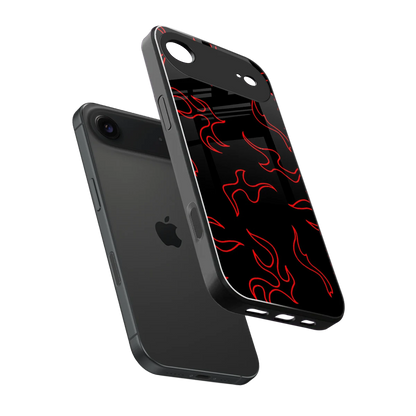 Lil Flames Red sleek iphone air cover with tempered glass back and TPU edges