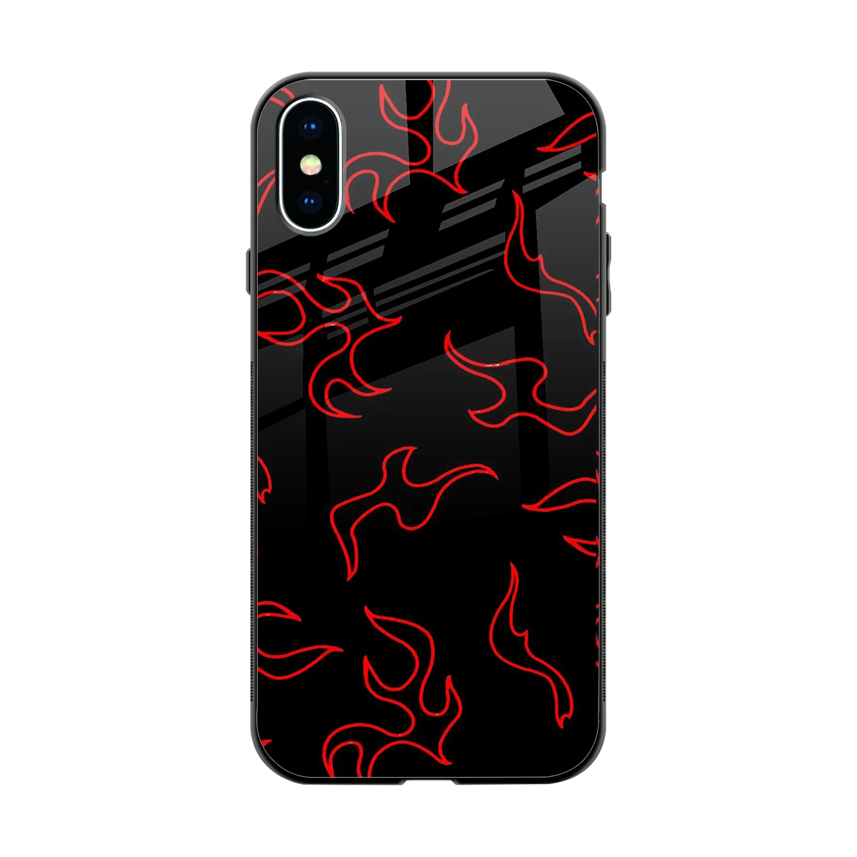 Lil Flames Red back phone cover | glass case for iphone x