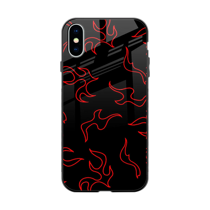 Lil Flames Red back phone cover | glass case for iphone x