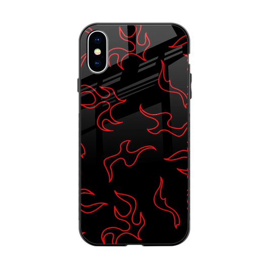 Lil Flames Red back phone cover | glass case for iphone xs
