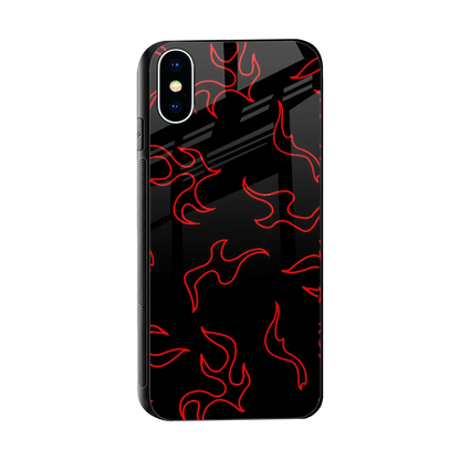 Lil Flames Red sleek iphone x cover with tempered glass back and TPU edges