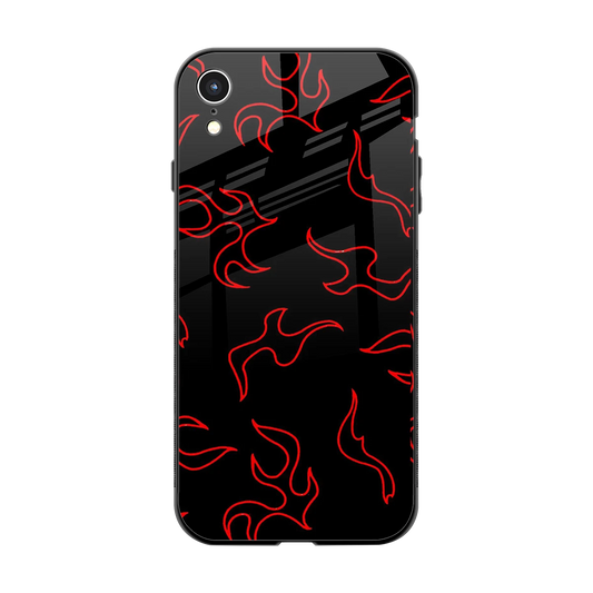 Lil Flames Red back phone cover | glass case for iphone xr