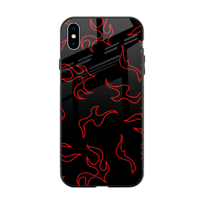 Lil Flames Red back phone cover | glass case for iphone xs max