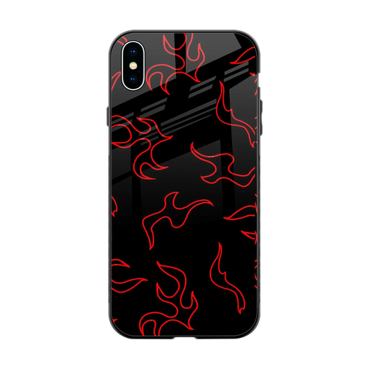 Lil Flames Red back phone cover | glass case for iphone xs max